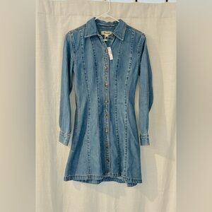 Madewell Blue Denim Long Sleeve Dress